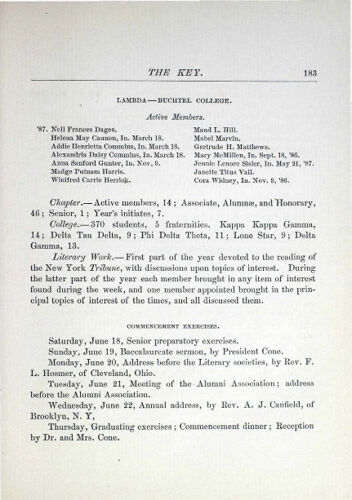 Chapter Report for 1886-87: Lambda - Buchtel College (image)